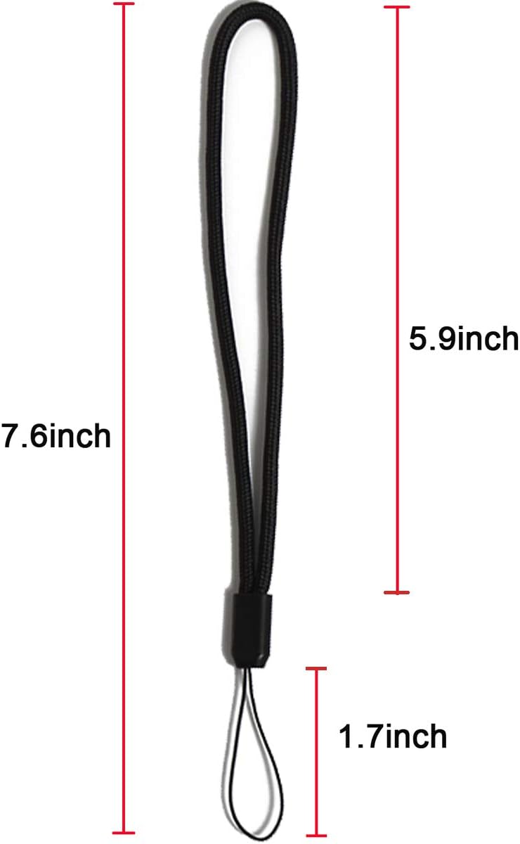 AMUU 50 Pack Wrist Lanyards Short Black Hand Wrist Lightweight Lanyard Strap String for USB Keys Keychains ID Name