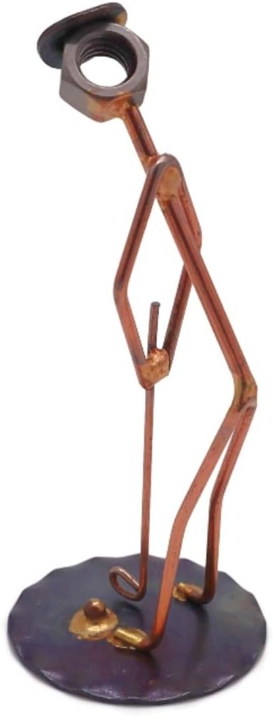 Golf Putt Man Collectible Handmade Metal Art Figurine, Desk Accessories, Trophy, Boss Gift, Office Décor, Business Professional, Golfing