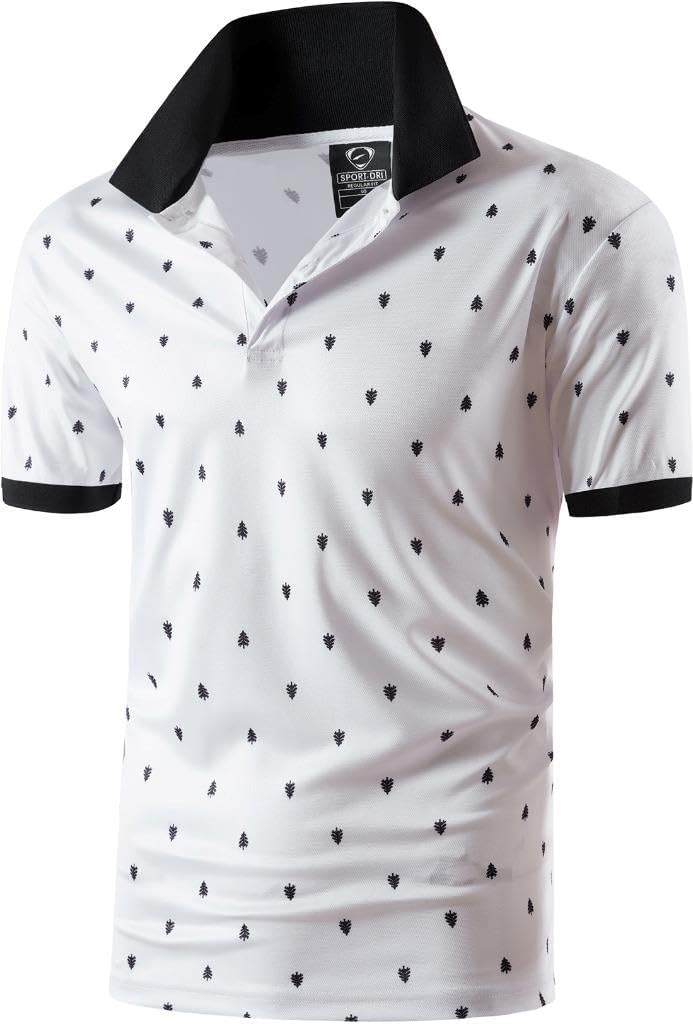 jeansian Men's Sport Outdoor Quick Dry Fit Short Sleeves Polo Tee Shirt Tshirt T-Shirt Tops Golf Tennis Bowling LSL195