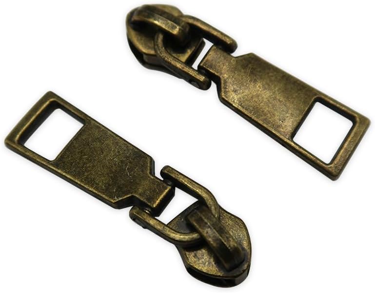 HOLSHUN #5 Zipper Sliders Zipper Pull 30pcs Bulk Heavy Duty Metal Antique Bronze Pulls for #5 Nylon Coil Zippers Replacement Luxury Bag Hardware Luggage & DIY Craft Supplies
