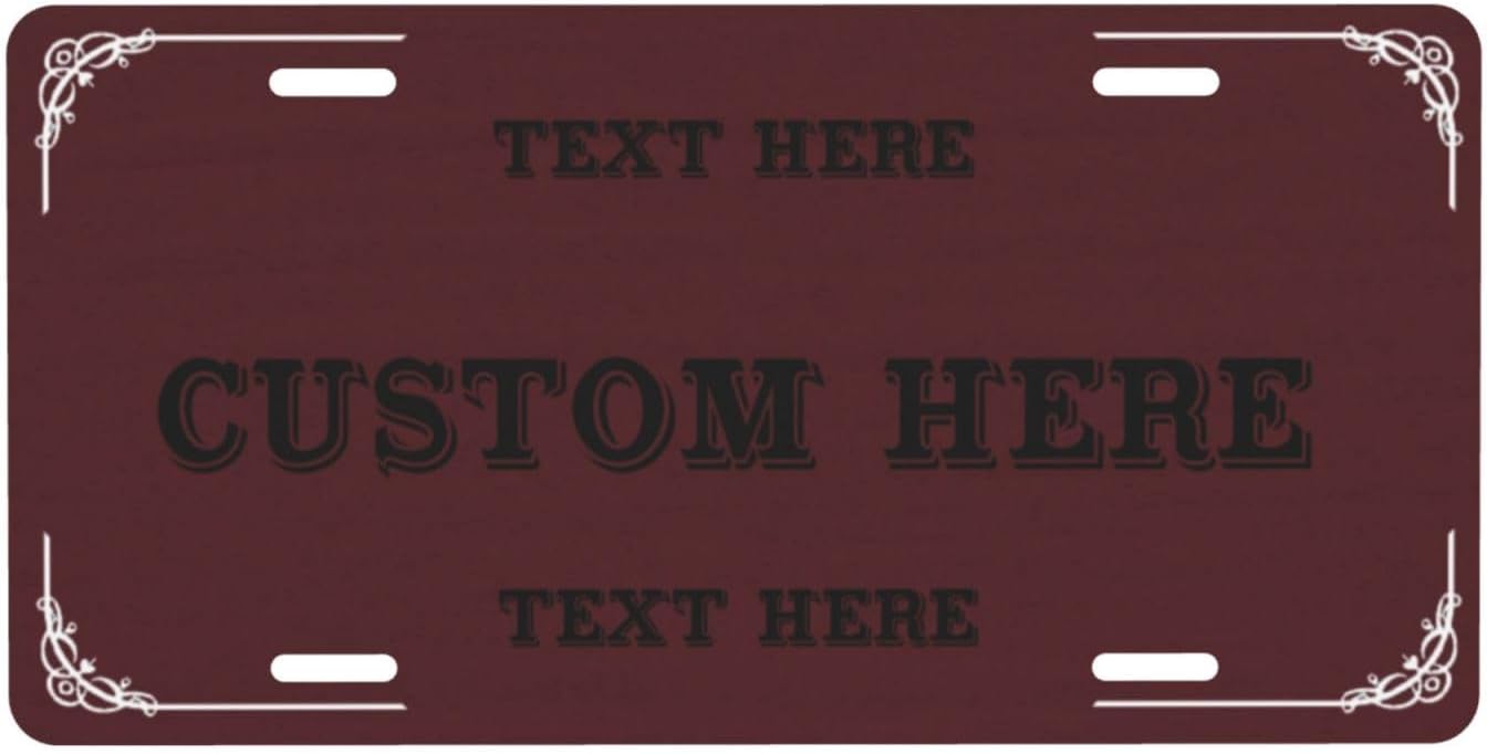 Custom Personalized Text Image Photo Design Customized Tag Aluminum License Plates for Front of Car 6x12 Inch-7