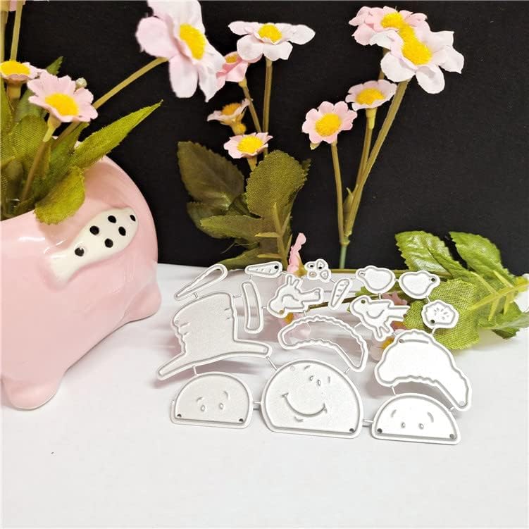 Lapoo Metal Cutting Die for Scrapbooking, 3D Backgrounds Frame New Cutting Dies DIY Album Card Making Decor Paper Metal Die Cuts Party Wedding Decorations (Three Snowmen 3.9 x 2.6 in)