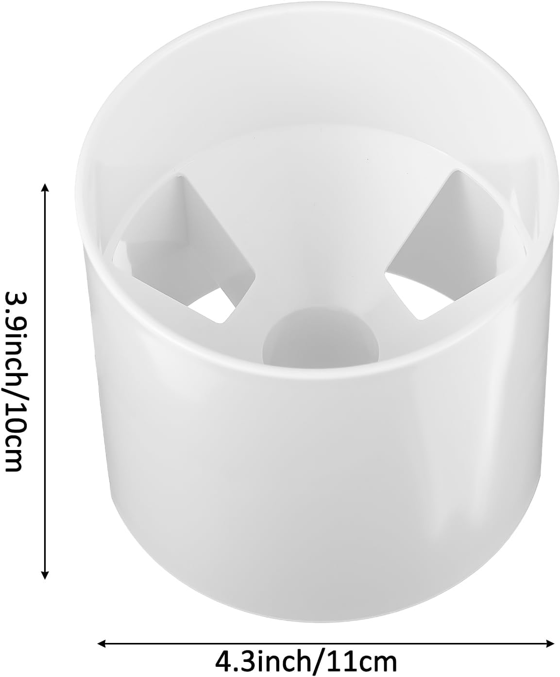 4PCS White Golf Hole Cups, 3.9" Depth & 4.3" Diameter, ABS Plastic Putting Green Cups with Drain Holes for Outdoor Backyard Practice