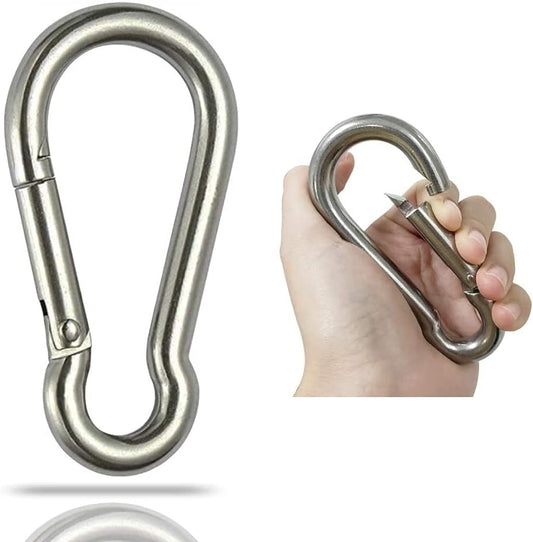 Large Spring Snap Hook Carabiner, 304 Stainless Steel Heavy Duty Carabiners Clip, Stainless Steel Spring Snaps Hooks Carabiners Outdoor