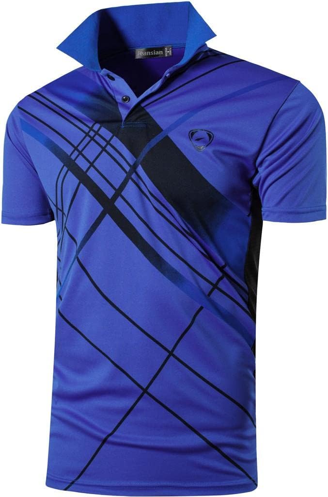 jeansian Men's Sport Outdoor Quick Dry Fit Short Sleeves Polo Tee Shirt Tshirt T-Shirt Tops Golf Tennis Bowling LSL195