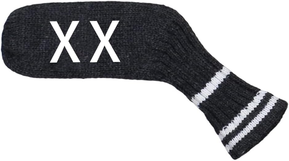 Scott Edward 1/7/10 Pcs Knitted Golf Club Head Covers for Irons Wedge Cuteness and Basically Socks Shape Washable Golf Club Head Protector on Classic Stripes Style，Double Sided Customization