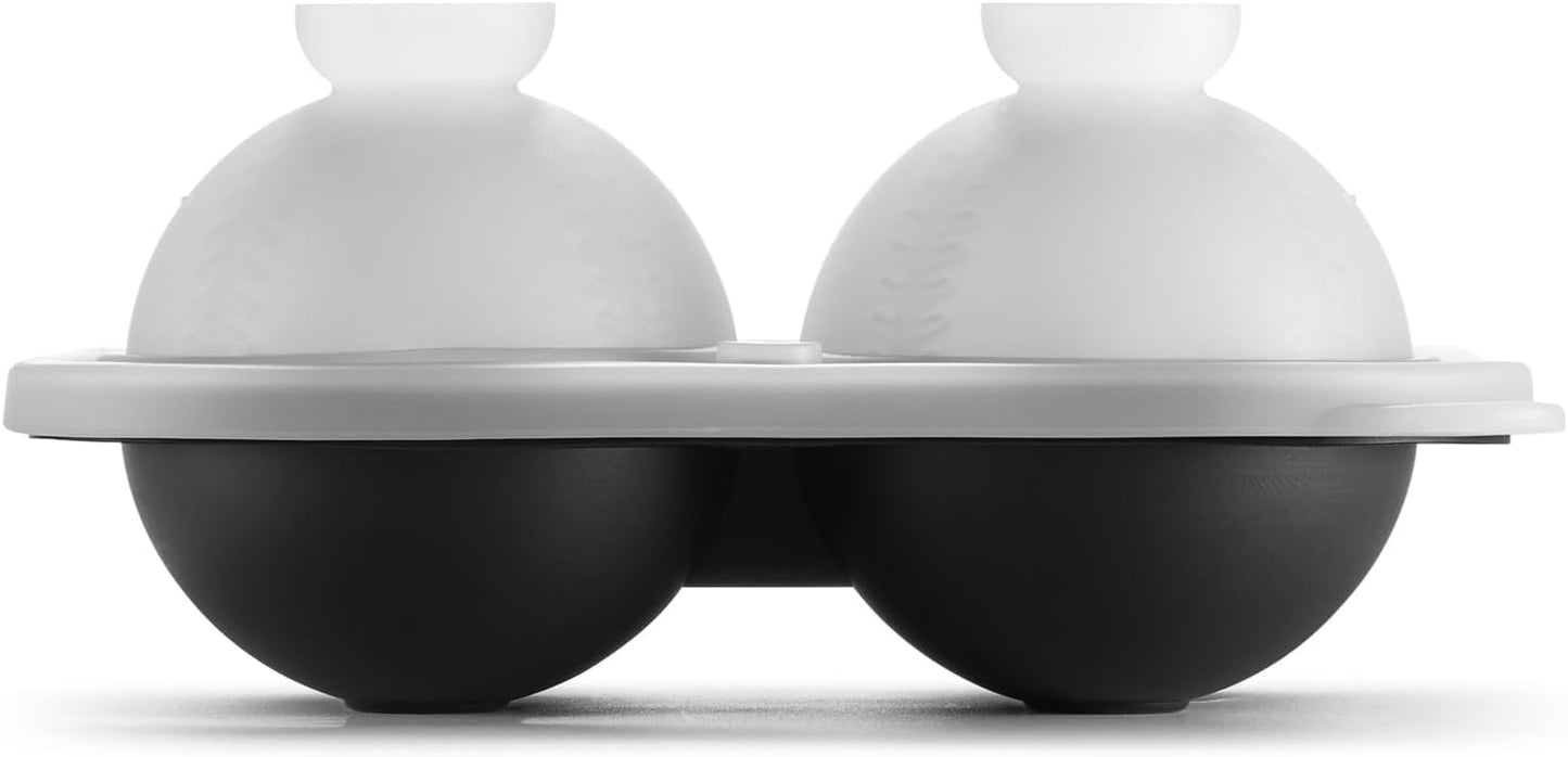 Novelty Baseball Gifts Ball Ice Maker Mold, 2.2" Large Sphere Round Ice Cube Mold for Cocktails, Whiskey, Bourbon Chilling, 4 Hole Fun Shapes Big Silicone Circle Ice Cube Trays