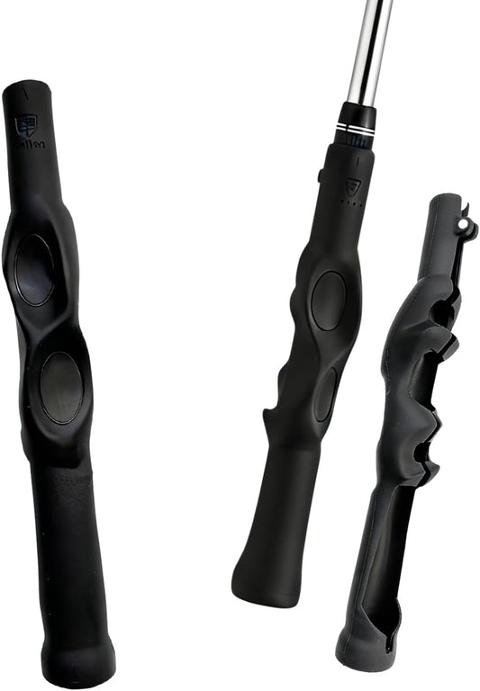 Golf Grip Corrector Trainer, Full-Wrap Hand Placement for Proper Grip and Straighter Shots - Fits All Standard Clubs, Soft Anti-Slip Rubber,Lightweight, Portable Practice Tool