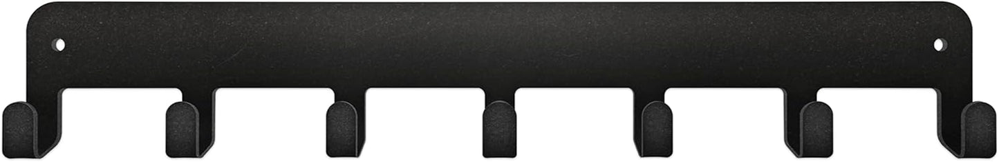 Key Holder Steel Metal Wall Key Hanger with Hooks for car, Apartment, Storage, Keys Black. Adhesive Tape Included.