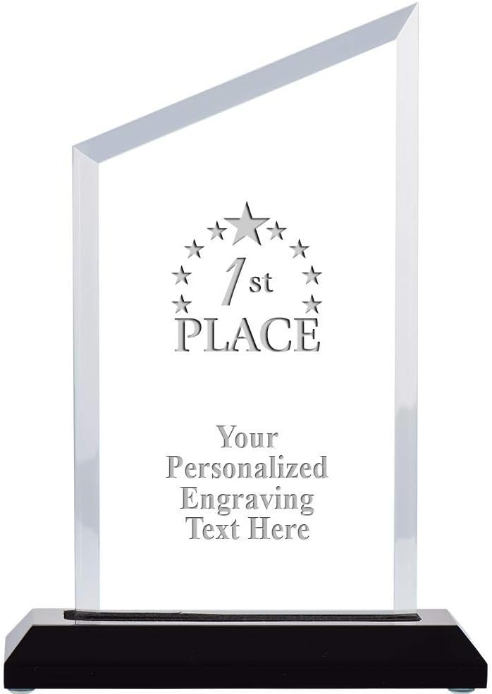 Crown Awards Personalized Acrylic Trophy, 6" Engraved Incline Slant Acrylic Award