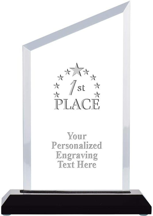 Crown Awards Personalized Acrylic Trophy, 6" Engraved Incline Slant Acrylic Award