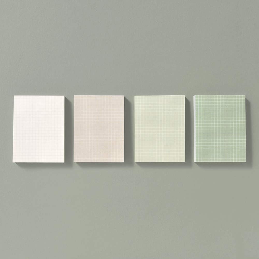 Monolike Memopad Smoothie Ver.3 design SET - 4 Packs, 4 Different Designs, 100 Sheets Per Pad, Total 400 Sheets, Note pads, Writing pads