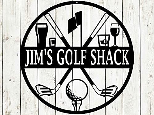 19th Hole Custom Golf Sign (24" W x 24" H, Black)