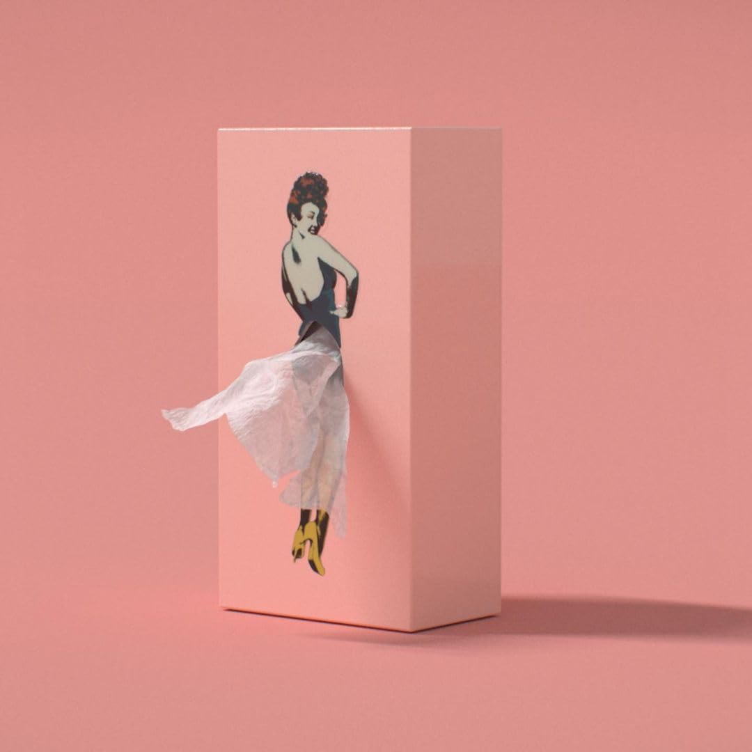Flying Skirt® Tissue Box - The Original Award-Winning Lady Skirt Design, Resin Pop Art, Weighted Metal Base, Made in Korea, Premium Gifts & Novelty Home Decor by Spextrum (Pink)