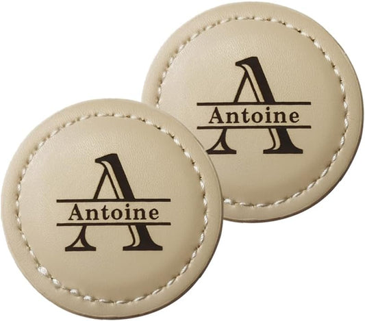 Personalized Golf Ball Markers, (Set of 2) Custom Magnetic Leather Golf Markers, Gift for Men Dad Husband