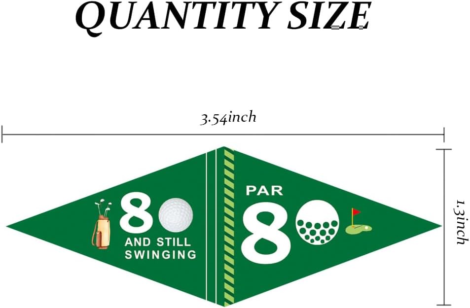 Golf Themed Toothpick Flags, 20 PCS Par 80 And Still Swinging Birthday Golf Cocktail Picks Mini Stick Cupcake Toppers Flags for Par 80 Golf 80th Birthday Party Food Bar Decorations (Par 80)
