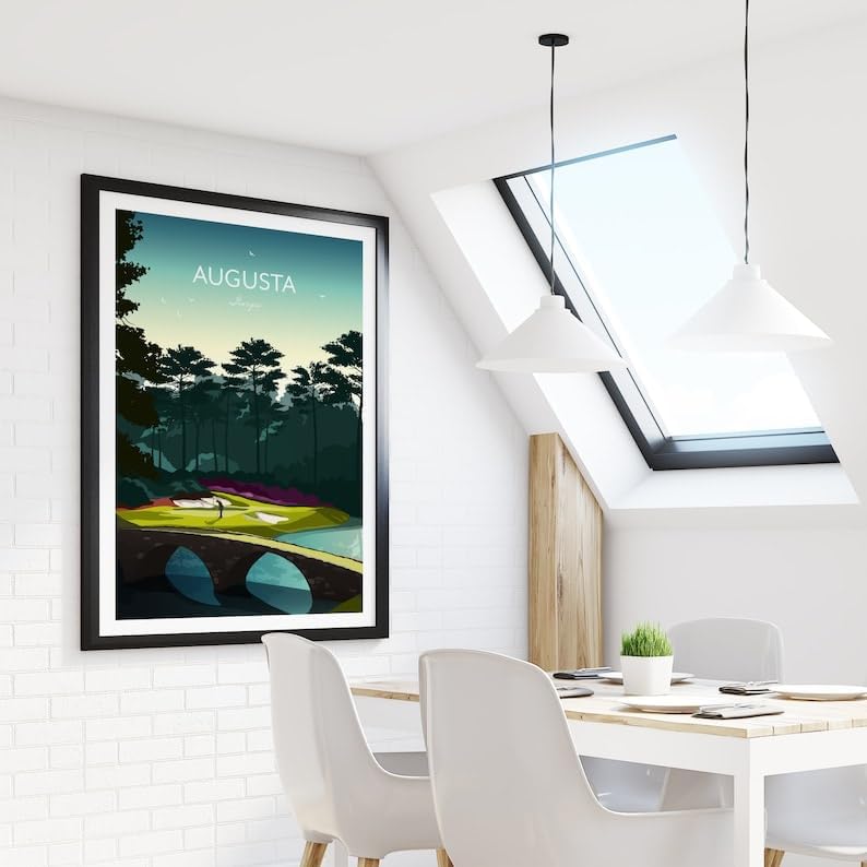 Golf Gift - Augusta Masters Golf Print - 12th Hole Amen Corner, Augusta National Golf Poster, Georgia Golf Course Art, Masters Tournament Print (Unframed) (16x24)