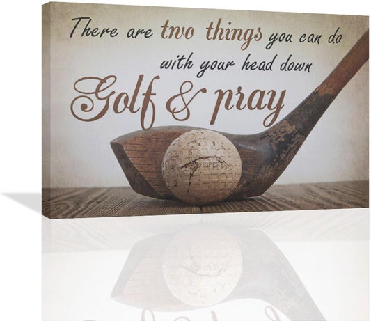 Golf Wall Art Sports Golf Pictures Wall Decor Motivational Quotes Canvas Painting Artwork Modern Home Decorations Framed for Bedroom Office Living Room 16"x24"