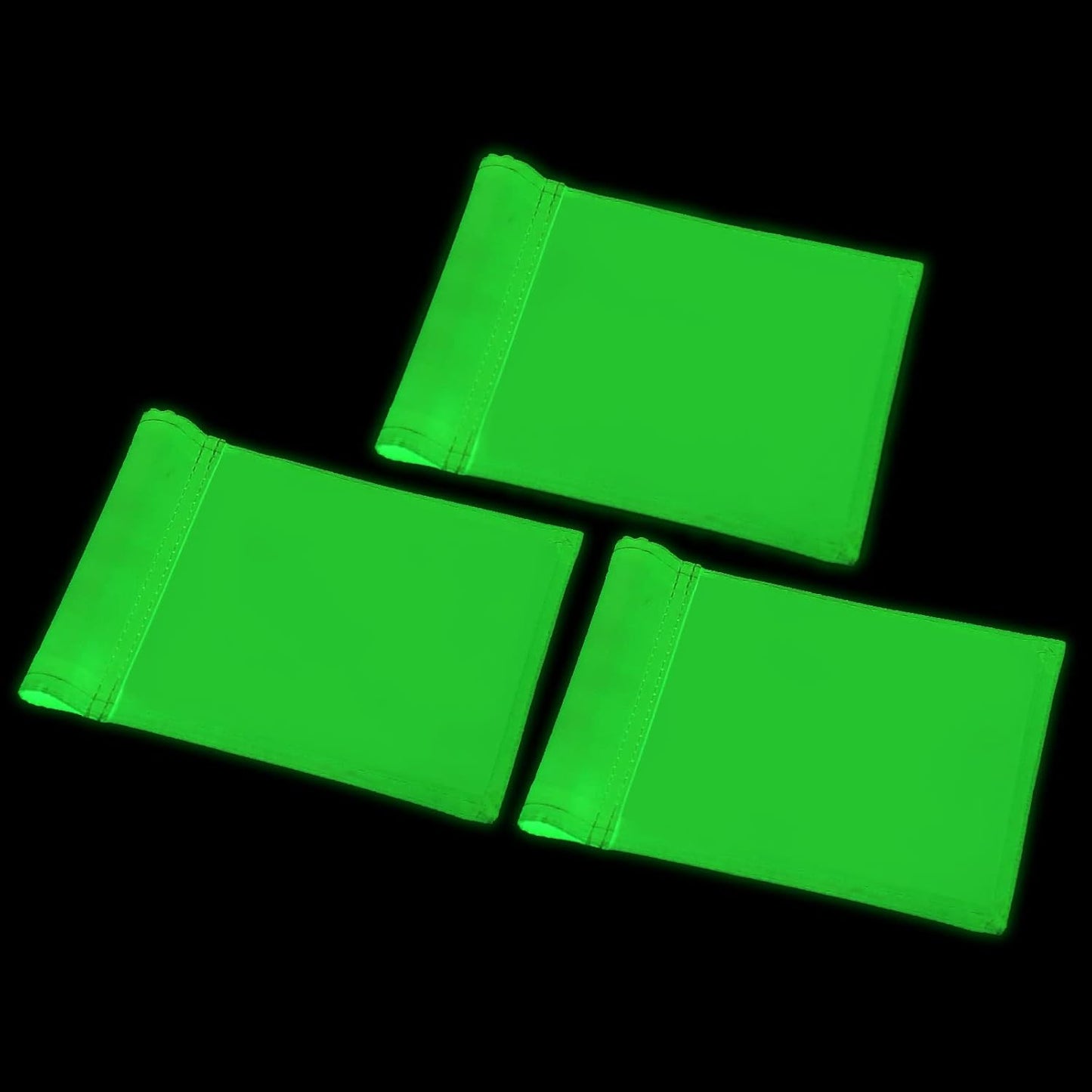 KINGTOP Fluorescent Glow Golf Flag Double Sided, Glow-in-the-dark Putting Green Flags for Yard, Novelty Backyard Light Storage Target Flag with Tube Insert, Mini Pin Flag Measure 8" by 6", 3-Pack