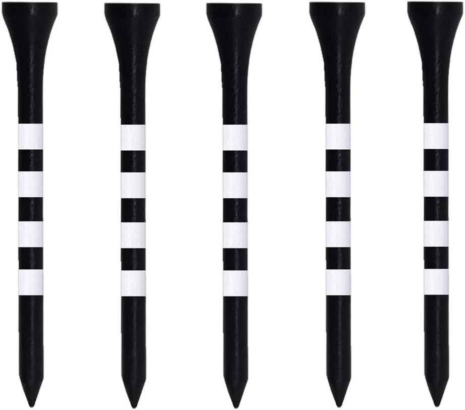 Wooden Golf Tees 3-1/4", 2-3/4", 2-1/8", 1-1/2" Available, 100 Count (Natural Color, White, Black, Blue, Red, Green, Yellow, Pink, Orange)
