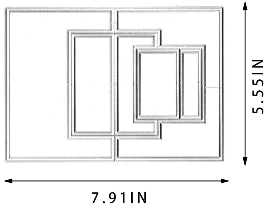 3D Theater Card Shape Die Cuts for Card Making, Rectangular Shaped Gift Card Cutting Dies Sets 3-D Box Dies Stencils Embossing Template for Scrapbooking DIY Cards Album Crafts Supplies