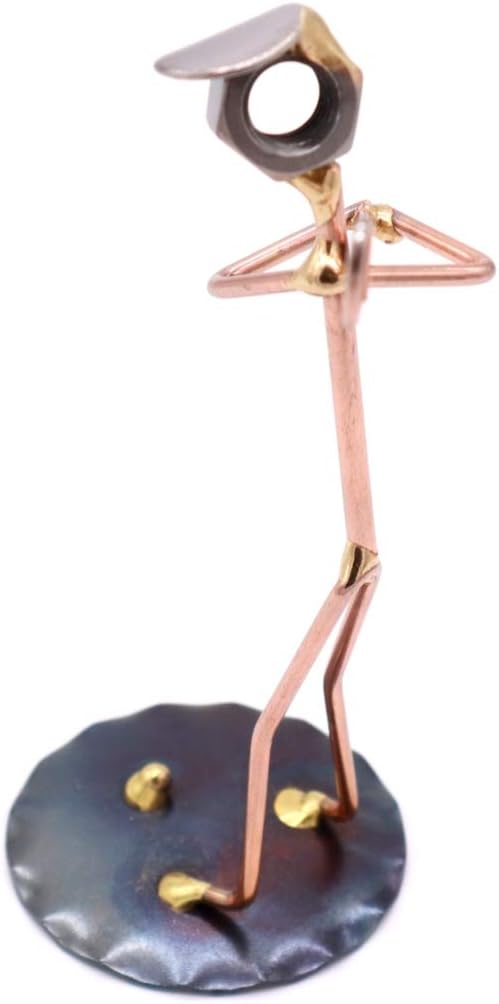 Golf Backswing Man Collectible Handmade Metal Art Figurine, Desk Accessories, Trophy, Boss Gift, Office Décor, Business Professional, Golfing