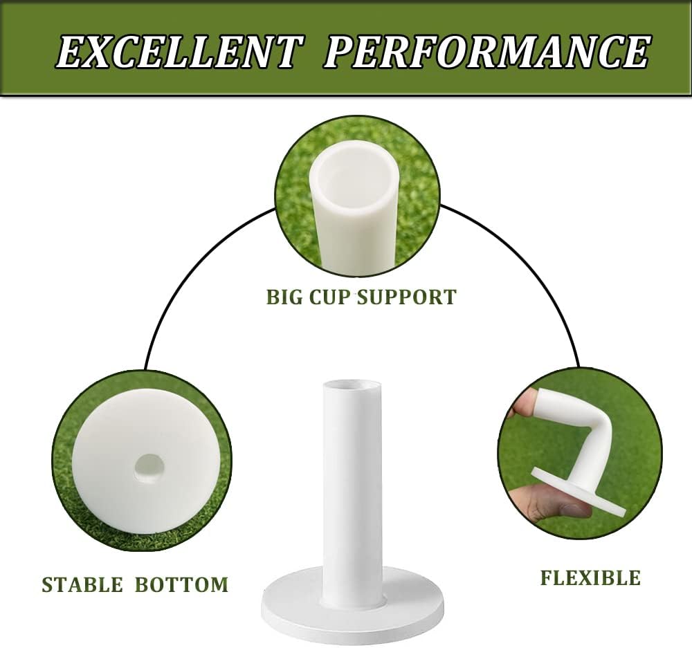 MAZEL Premium Rubber Golf Tees for Mats - High Performance Rubber Tees Holder Set for Driving Range & Indoor Outdoor Practice Mat