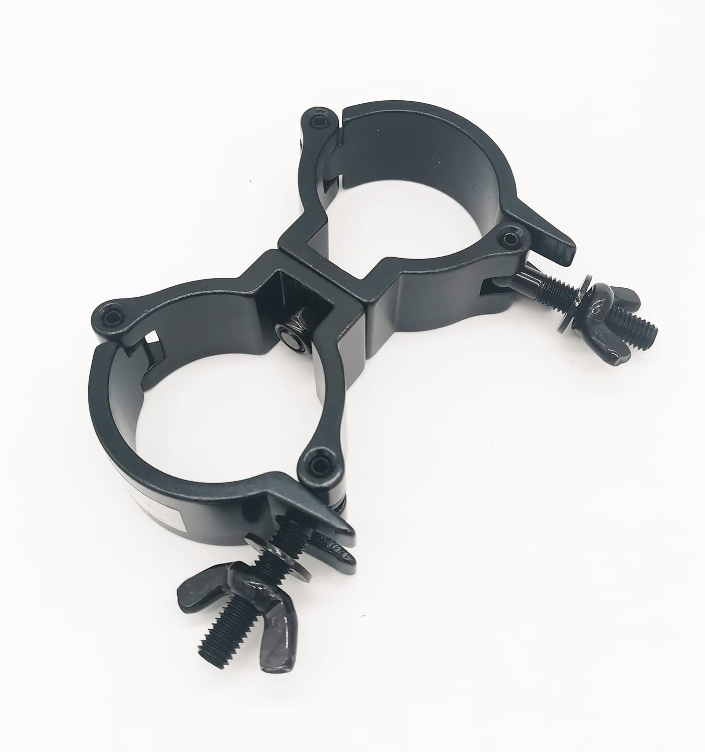 1.88-2 Inch Lighting Truss Dual Swivel Coupler DJ Light Clamps Heavy Duty Aluminum Alloy 220 Lbs for 48-51 mm Pipe Black for Stage Lights Black 1 Piece