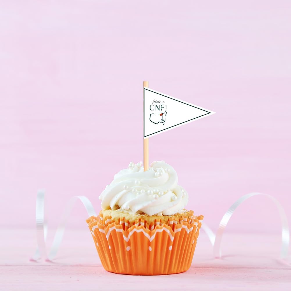 Hole in One Golf Party Decorations, 240-Piece Set with Cocktail Napkins, Plates, Cups, Bottle Labels, Toothpick Flags, Straws, Gift Tags, and Forks for Golf Birthday and 1st Hole in One Parties