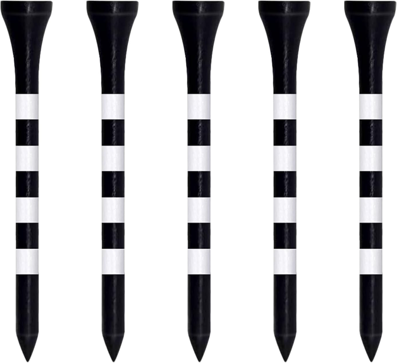 Wooden Golf Tees 3-1/4", 2-3/4", 2-1/8", 1-1/2" Available, 100 Count (Natural Color, White, Black, Blue, Red, Green, Yellow, Pink, Orange)