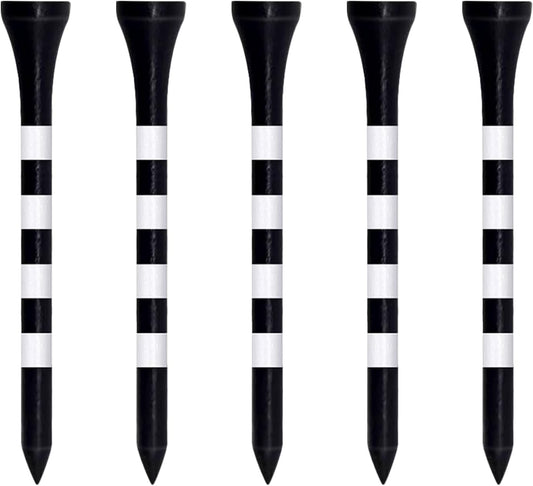 Wooden Golf Tees 3-1/4", 2-3/4", 2-1/8", 1-1/2" Available, 100 Count (Natural Color, White, Black, Blue, Red, Green, Yellow, Pink, Orange)