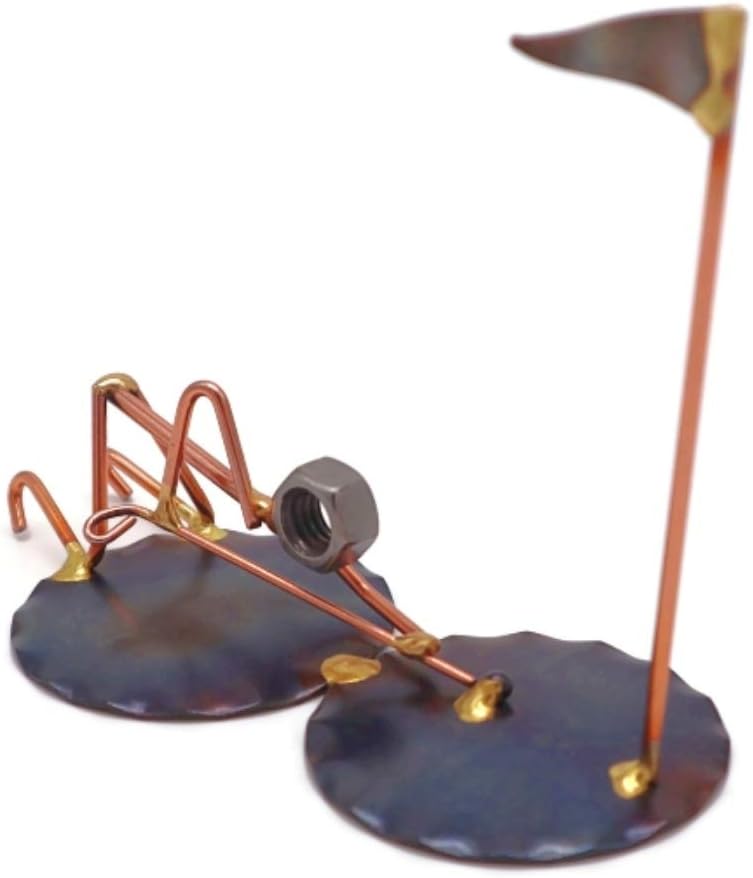 Golf Pool Shot Collectible Handmade Metal Art Figurine, Desk Accessories, Trophy, Boss Gift, Office Décor, Business Professional, Golfing