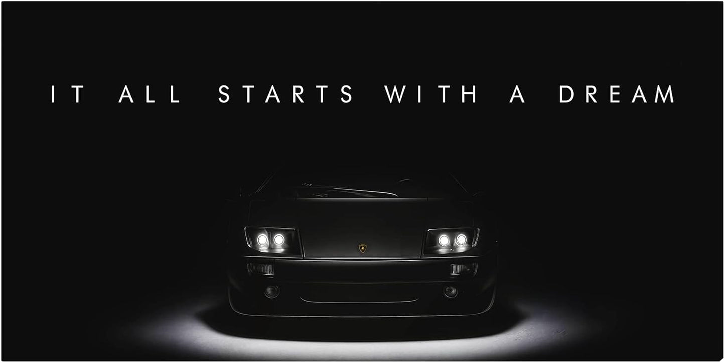 Motivational Wall Art for Office, Super Car Art Canvas, Inspirational Automotive Decor for Lamborghini Diablo Sportscar Lovers, Motivational Wall Decor for Office and Home, Car Poster (8" x 8" in)