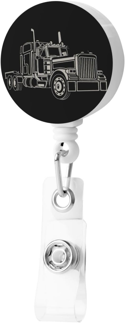 Truck Trucker Badge Reels Retractable Badge Holder with Clip for Id Name Tag Office Worker Student Teacher Nurse Doctor