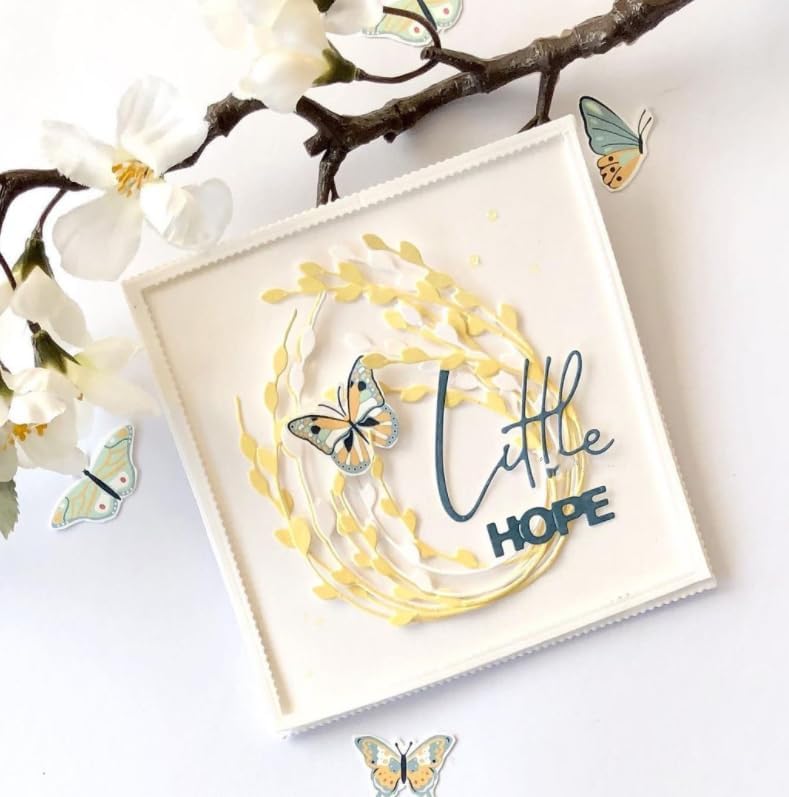 Lapoo Metal Cutting Die for Scrapbooking, 3D Backgrounds Frame New Cutting Dies DIY Album Card Making Decor Paper Metal Die Cuts Party Wedding Decorations (Easter Oval Wreath 3.7 x 2.9 in)