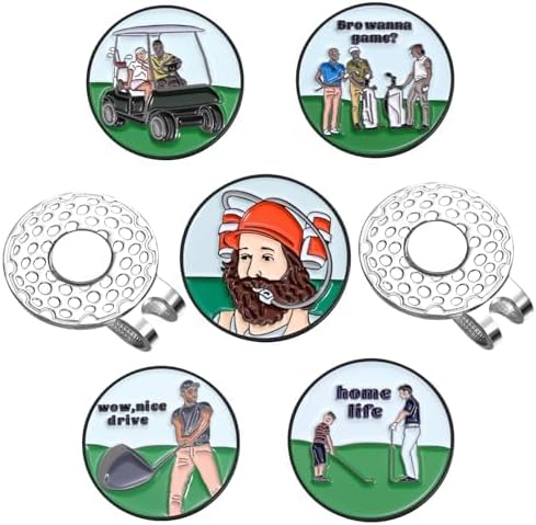 Funny Ball Marker Hat Clip, Magnetic Enamel Golf Ball Markers for Putting Green, Golf Ball Marker with Magnetic Hat Clip, Unique Gift for Golf Lovers