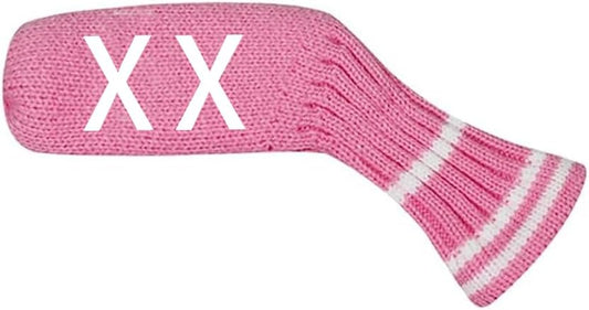 Scott Edward 1/7/10 Pcs Knitted Golf Club Head Covers for Irons Wedge Cuteness and Basically Socks Shape Washable Golf Club Head Protector on Classic Stripes Style，Double Sided Customization