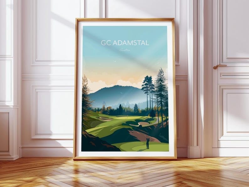 Nationcog Adamstal Golf Print - Austria - European Golf Course, GC Adamstal Golf Course Poster, Austria Golf Art, Mountain Golf Landscape, Scenic Golf Course Print (Unframed) (20x30)