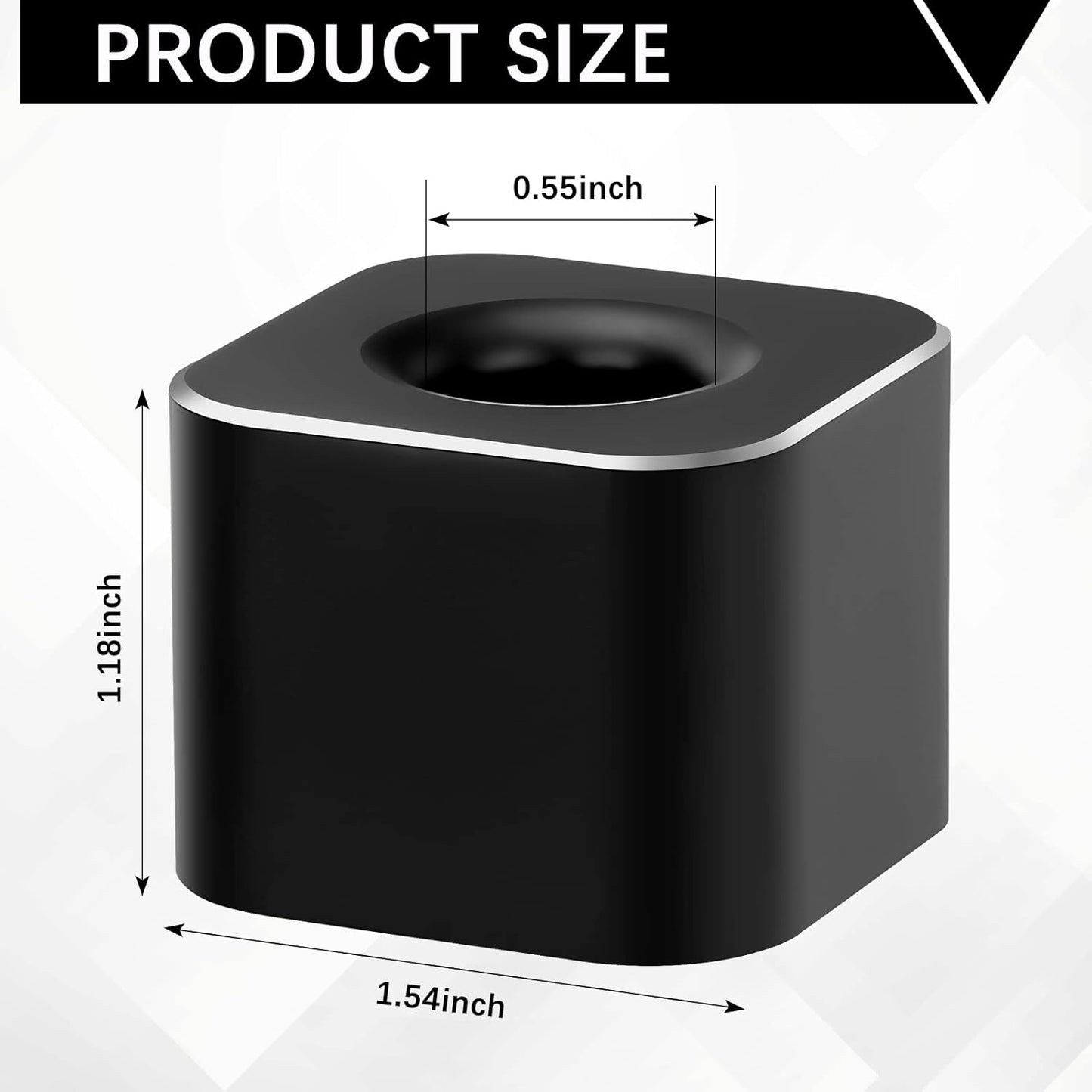 Chinco 2 Pieces Single Pen Holder Metal Pen Stand Square Base Aluminum Student Desk Organizer for Desk Desktop Toothbrush Stand Holder Display for Home Office Students Teachers