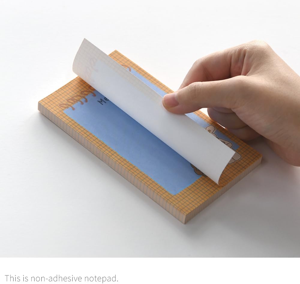 Monolike Memopad Unmatched Friends Series.1 4P SET - 4 Packs, 4 Different Designs, 80 Sheets Per Pad, Total 320 Sheets, Note pads, Writing pads, 80x148mm