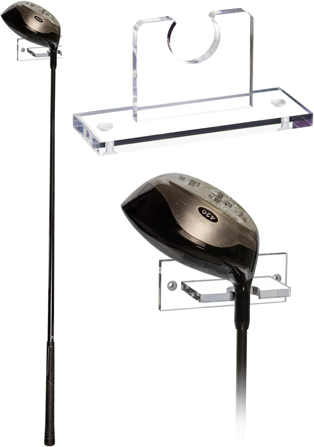 Better Display Cases Clear Acrylic Standard Single Golf Club Wall Mount Bracket