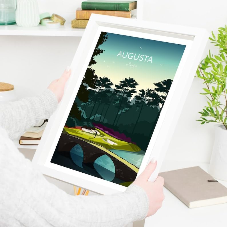 Golf Gift - Augusta Masters Golf Print - 12th Hole Amen Corner, Augusta National Golf Poster, Georgia Golf Course Art, Masters Tournament Print (Unframed) (11x14)