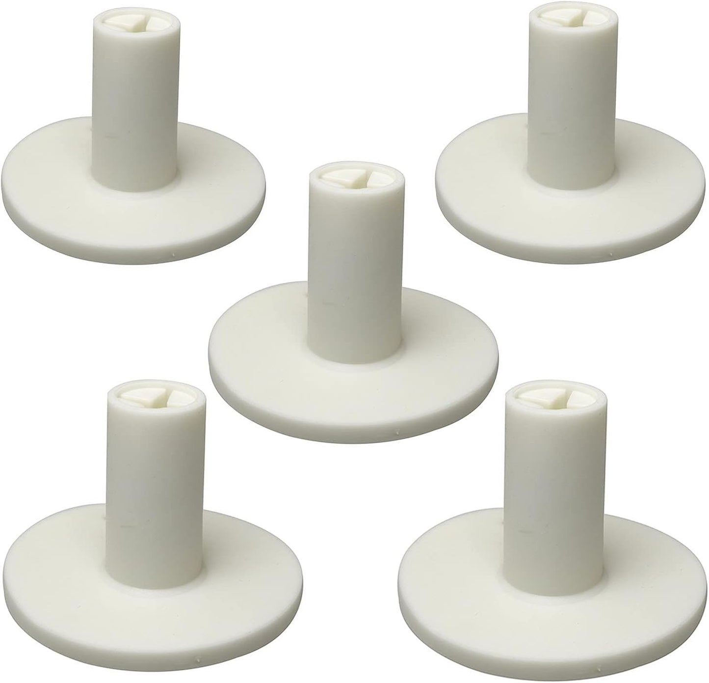DZS Elec 5pcs Rubber Golf Tee Set 1.5" Rubber Golf Tee Holder White 38mm for Practice and Driving Range Mats