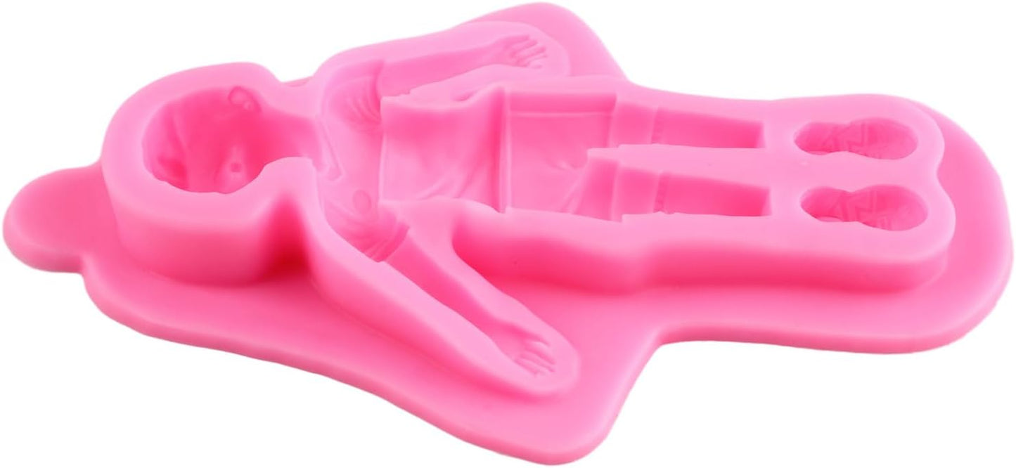 ZiXiang Football Silicone Molds Football Player Fondant Mold Sports Shoes Mold For Baby Birthday Cake Decorating Cupcake Topper Gum Paste Candy Chocolate Polymer Clay Set Of 4