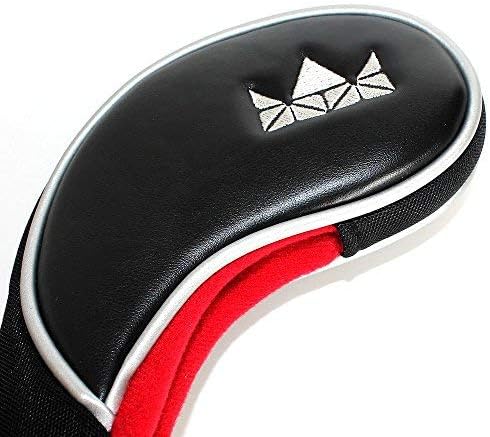 Craftsman Golf 12pcs Golf Iron Putter Head Covers Headcover Set Black & Red Fit All Brands Callaway, Ping, Taylormade, Cobra, Etc.
