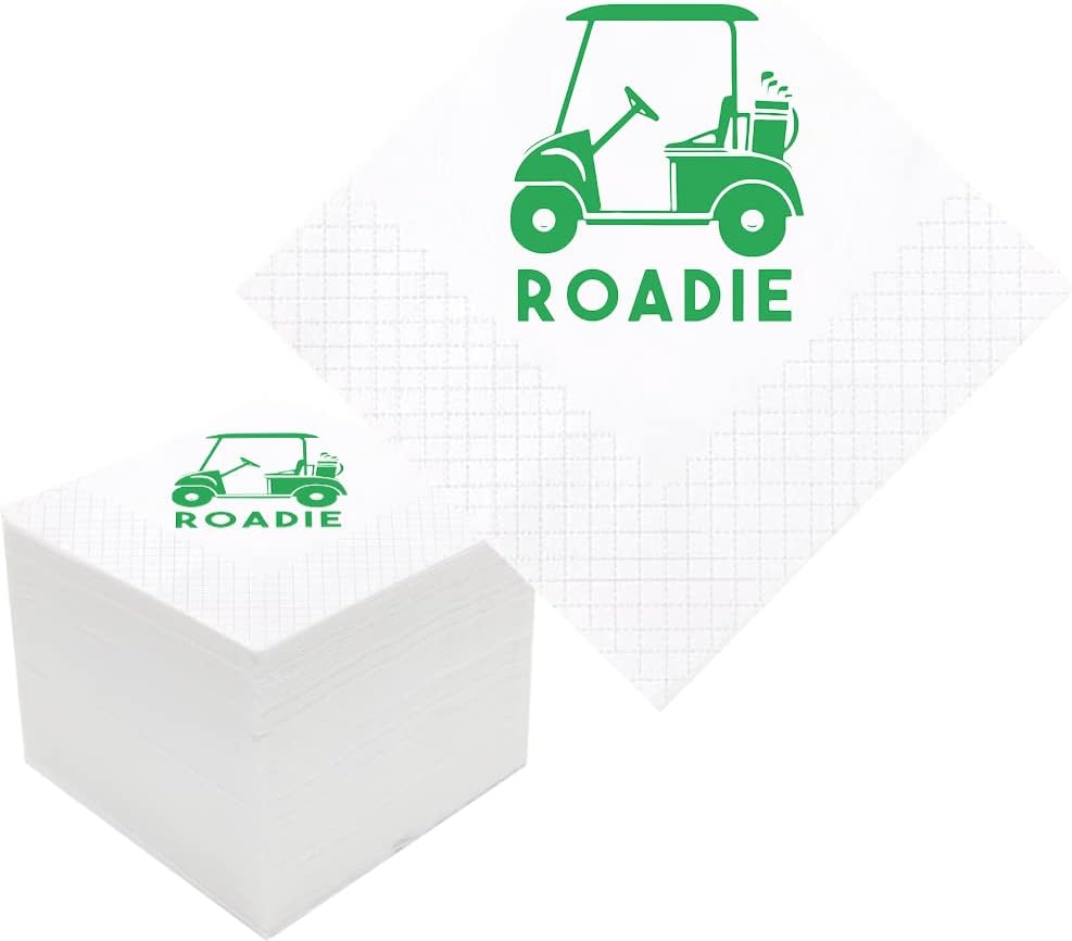 Golf Cocktail Napkins, 100 Pack Par-Fect Together Golf Themed Paper Cocktail Beverage Napkins for Wedding Rehearsal Dinner Bridal Shower Engagement 2-Ply, 5x5 Inches (Golf Cart Roadie Napkins)