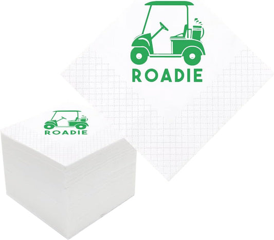 Golf Cocktail Napkins, 100 Pack Par-Fect Together Golf Themed Paper Cocktail Beverage Napkins for Wedding Rehearsal Dinner Bridal Shower Engagement 2-Ply, 5x5 Inches (Golf Cart Roadie Napkins)