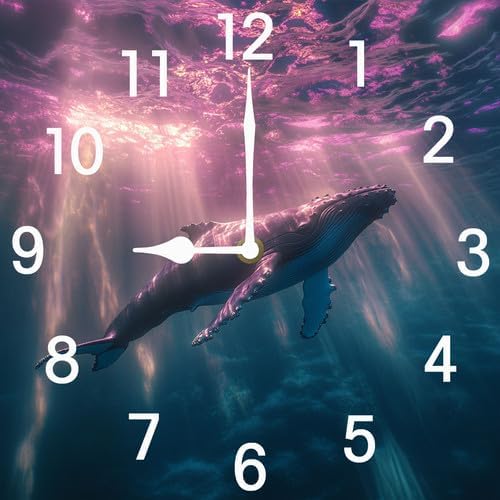 Basketball Square Clock Silent No Tick Battery Powered Home Decor Wooden Wall Clock for Living Room Kitchen Bathroom Farmhouse 10inch