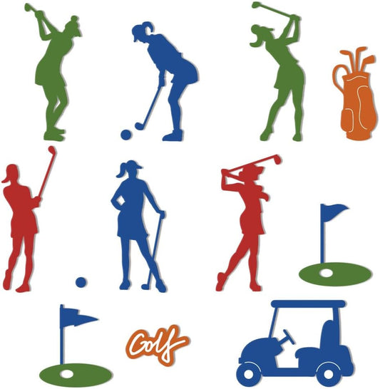 Play Golf Cutting Dies Card Borders Stitch Sports Silhouette Die Cut Carbon Steel Die Cuts Stencils Card Scrapbooking Embossing Template Dies for DIY Paper Craft Albums Gift Decor