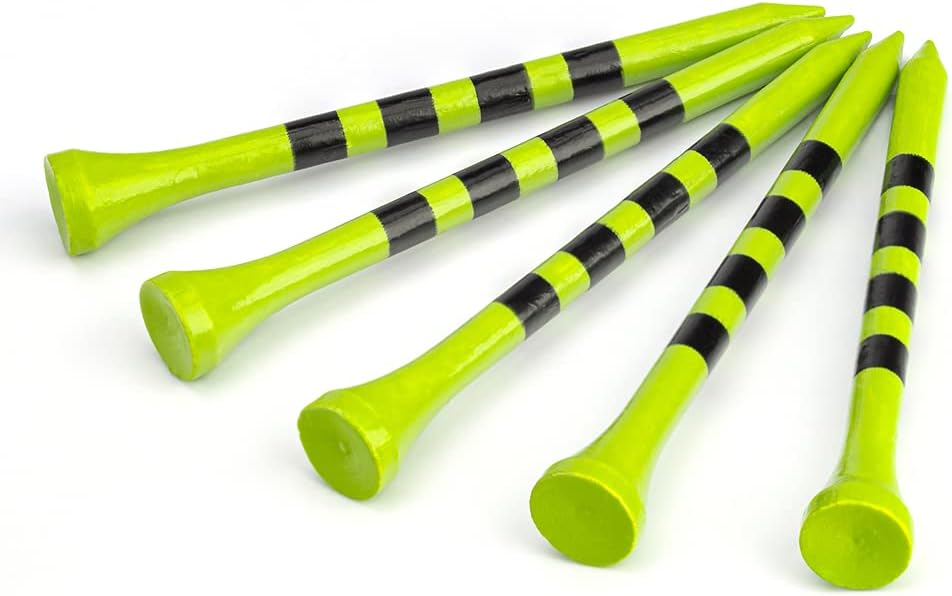 MAZEL Natural Wood/Bamboo Golf Tees 2 3/4 Inch & 3 1/4 Inch,Pack 50 or 120,Reduce Friction & Side Spin,More Stable Golf Tees